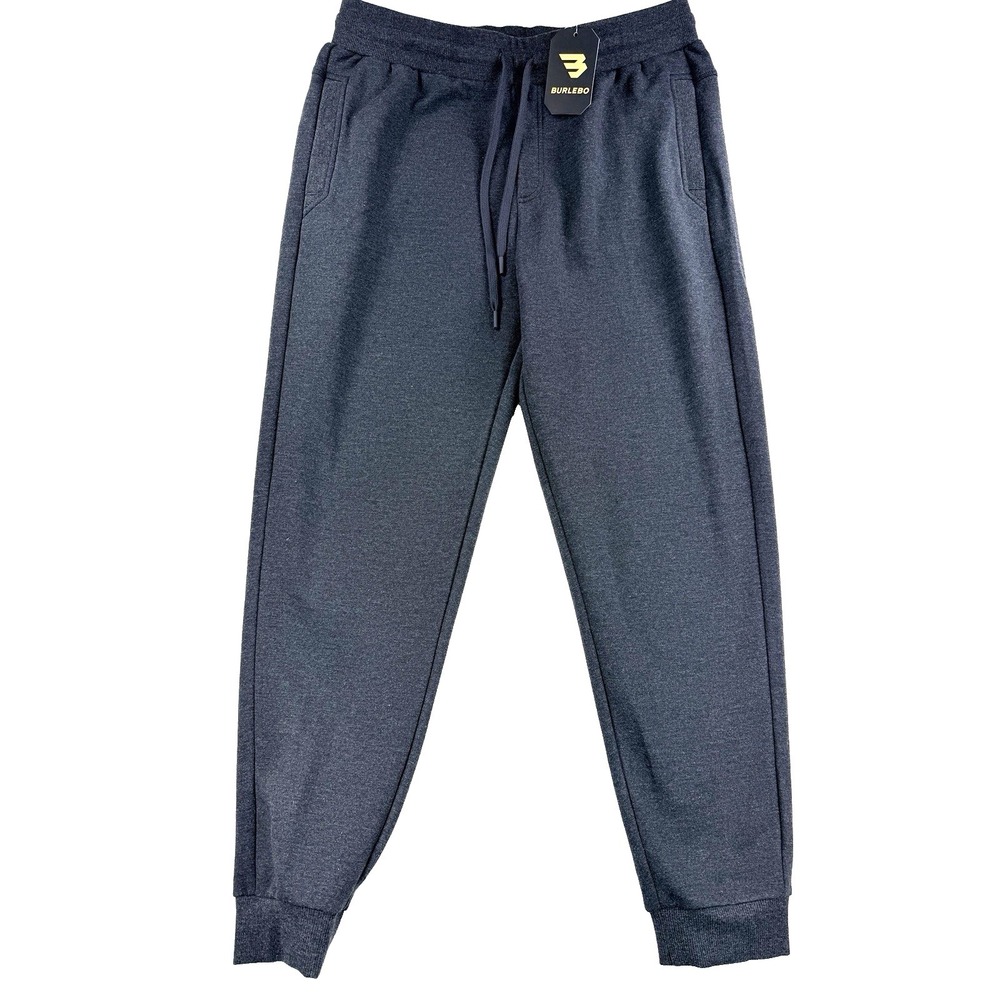 NWT Mens Burlebo Fleece Joggers Sweatpants Dark Gray Size XL Athletic